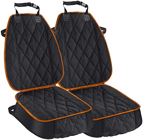 AsFrost Dog Car Seat Cover for Cars SUVs Trucks, Thicked 600D Oxford Heavy Duty Waterproof Front Car Seat Covers for Dogs Durable Nonslip Padded Pet Car Seat Protector with Side Flaps, 2 Pack by AsFrost