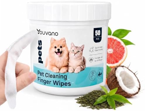 Pet Cleaning Finger Wipes for Dogs and Cats Non-Slip Design 50 Counts by Unknown