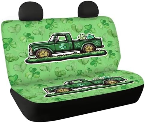 AFPANQZ Car Saint Patrick Car Seat Cover Rear Seats Only High Stretchy Washable Bucket Seat Cushion Protector Backseats Covers for Girls Women, Fit Most Cars, Sedan, SUV, Van by AFPANQZ