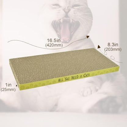 AccEncyc Cardboard Cat Scratcher Pads Cat Scratching Board for Indoor Cats 16.5x8.3x1 Inch Dual-Side Corrugated Cat Scratcher Reusable Cat Supplies - 3 Pack - Image 2