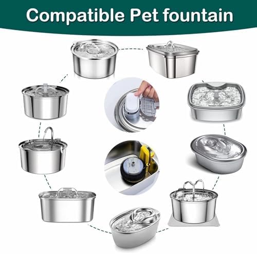 Cat Water Fountain Filters,12 Filters with 12 Sponges- Replacement Filters for Stainless Steel Cat Water Fountain PLWF003 & PLWF006 - Image 4