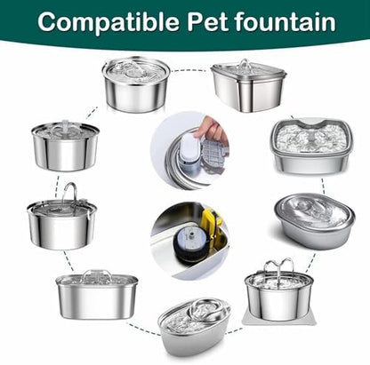 Cat Water Fountain Filters,12 Filters with 12 Sponges- Replacement Filters for Stainless Steel Cat Water Fountain PLWF003 & PLWF006 - Image 4