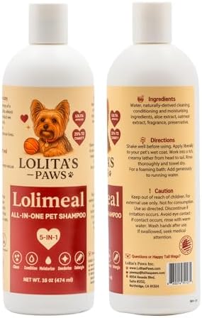 Lolimeal All-in-One Dog Shampoo – Gentle Oatmeal & Aloe Formula for Sensitive Skin, Moisturizing & Deodorizing, Made in USA, 16 oz - Image 2
