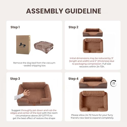 Medium Orthopedic Dog Bed for Small Dogs, Removable Washable, Grey - Image 3