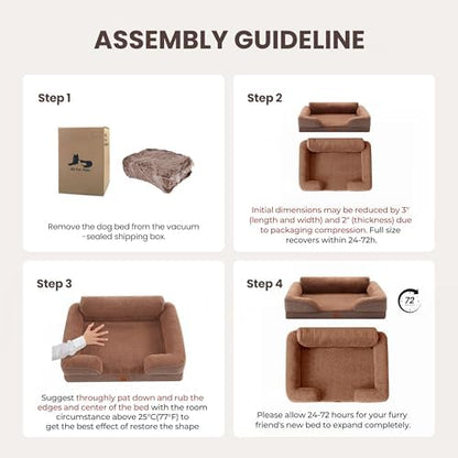 Medium Orthopedic Dog Bed for Small Dogs, Removable Washable, Grey - Image 3