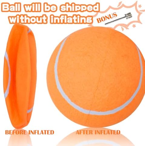 Banfeng Big Tennis Ball for Dogs, Giant Dog Tennis Ball Toy Large Outdoor Sports Gift for Small Medium Large Dog (Orange, 9.5 inch) - Image 3