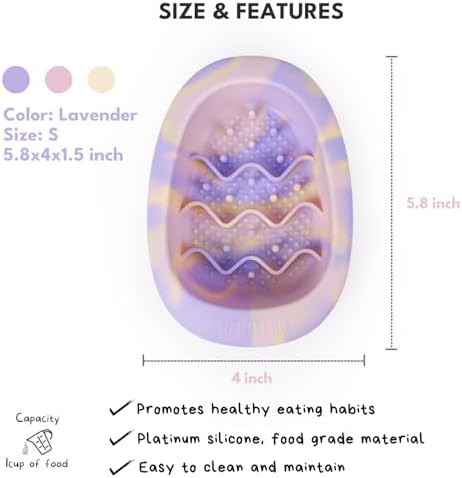CHEWFFON Dog & Cat Lick Mat Bowl with Suction Cups, Lavender Purple Small - Image 3