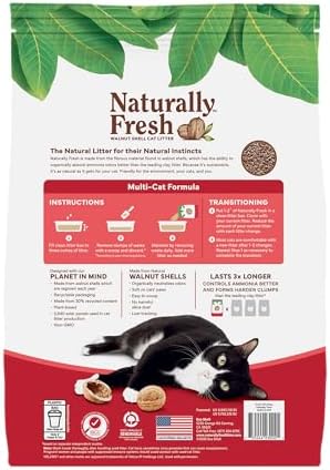 Naturally Fresh Cat Litter Made from Walnut Shells, Unscented, Multi-Cat, Upcycled, Low Dust, Sustainable, 30 Lbs - Image 6