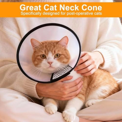 VOVIGGOL 2 Pack Cat Cones to Stop Licking, Cat E Collar Pet Cone for Cats After Surgery, Pet Elizabethan Collar Dog Head Cone Recovery Cone for Most Cats & Small Dogs (Size M, 5#) - Image 3
