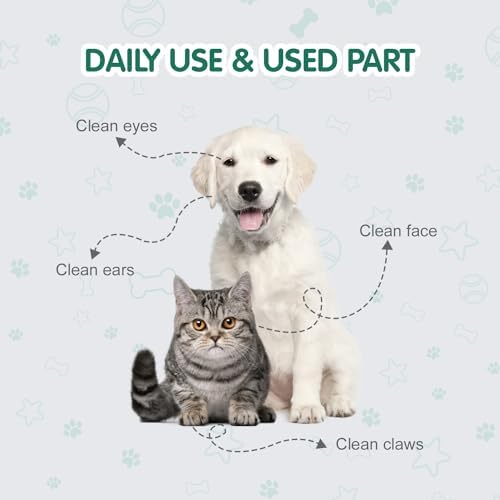 COCOYO Disposable Wet Wipes for Dogs & Cats I 300 Wipes for Cleaning and Deodorizing - Plant-Based, Hypoallergenic Pet Wipes for Puppies - Wipes for Paws, Butt, & Body - Fragrance Free - Image 7