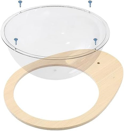 Japard Space Clear Capsule Dome Cover, Cat Hammock, Cat Tree Replacement, Pet Bed with Wooden Frame Holder, 11.6 inches, Kitty Sleeping - Image 6