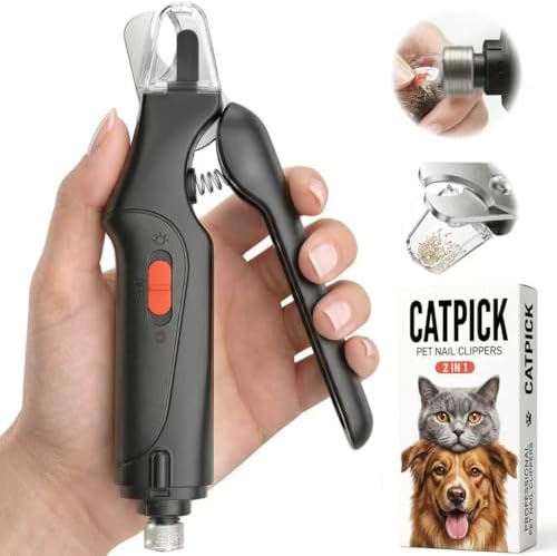 CATPICK 2-in-1 Cat Nail Clippers & Dog Nail Clippers Trimmers for Large Medium Small Dogs Cats Claw Trimmer Quick Sensor and Safety Guard USB Rechargeable with 2 LED Lights Dogs Nail Trimmer by Unknown