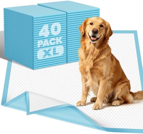 VJJ Extra Large Doggie Pee Pad, 30”x30” Thicken Dog Pee Pads, 40 Count XL Doggy Pads Leak-Proof, Super Absorbent Puppy Pee Pads for Dogs, Soft Training Pet Pads for Dogs Cats Rabbits by vjj