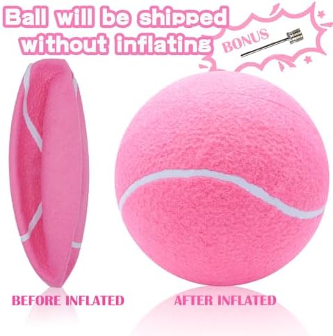 Banfeng Big Tennis Ball for Dogs, Giant Dog Tennis Ball Toy Large Outdoor Sports Gift for Small Medium Large Dog (Pink, 9.5 inch) - Image 3