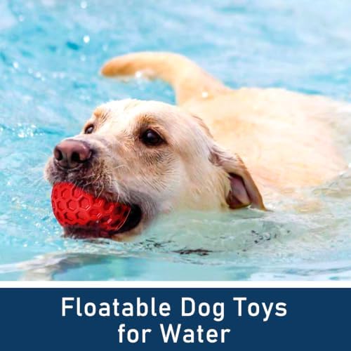 Indestructible Squeaky Dog Ball for Aggressive Chewers, Rubber Interactive Dog Toy for Teething, Relieving Anxiety. Chew Toy for Large, Medium Breeds, Outdoor & Indoor Ball. - Image 7