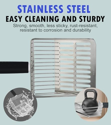 Metal Cat Litter Scoop with Holder, Stainless Steel Scooper for Litter Box - Image 4