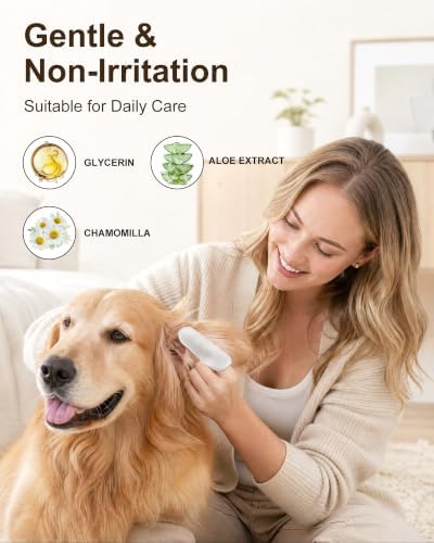 Dog Ear Cleaner Solution with Finger Wipes 8 oz Each 2 Bottles - Image 2
