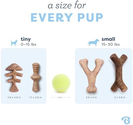 Benebone Puppy 4-Pack Dog Chew Toys for Gentle Chewers, Dog Bones, Small - Image 4