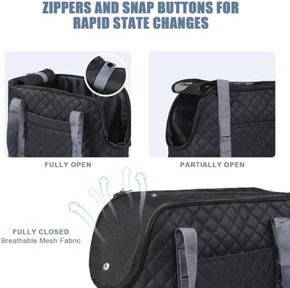Dog Purse Carrier for Small Dogs, Soft Sided Pet Carrier with Pockets, Foldable Dog Carrier Purse for Puppy, Rabbit, Cat, Washable Breathable Pet Carrier, Dog Carrier Bag for Outdoor Shopping Travel - Image 6