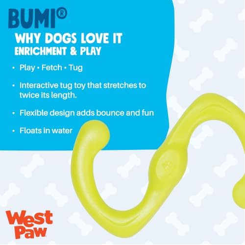 WEST PAW Zogoflex Bumi Dog Tug Toy – S-Shaped, Lightweight Chew Toys for Fetch, Play, Pet Exercise – Tug of War Soft Flinging Squishy Chewy Toy for Dogs – Guaranteed, Latex-Free, Small 8", Tangerine - Image 3