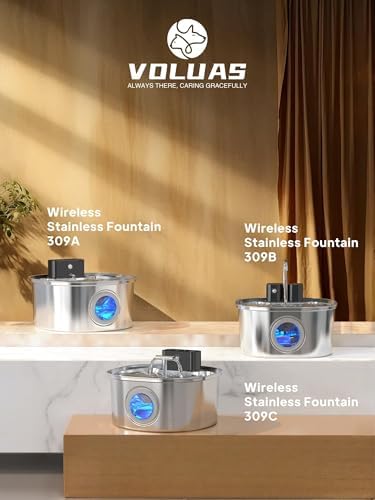 Voluas Replacement Cat Water Fountain Filters, 6 Filters and 6 Pre-Filter Sponges for 108oz/3.2L Stainless Steel Pet Water Fountain 309A/309B/309C - Image 2