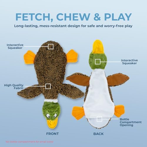 Best Pet Supplies 2-in-1 Fun Skin Stuffless Dog Toy - Wild Duck, Large - Image 4