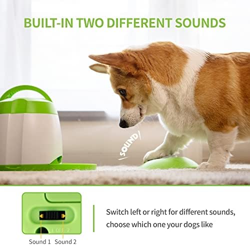 PETGEEK Automatic Dog Treat Dispenser with Button - Puzzle Memory Training Feeder, Pet Geek Button Treat Food Dispensing Toys Interactive, Iq Training Dog Feeder (Green) - Image 5