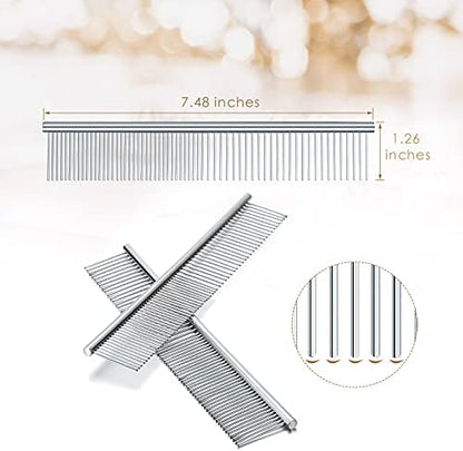 2 Pieces Macrame Comb and Tassel Brush Kit - Stainless Steel Combs for Pet Grooming, Macrame Fringe Cord and Supplies (Silver) - Image 2