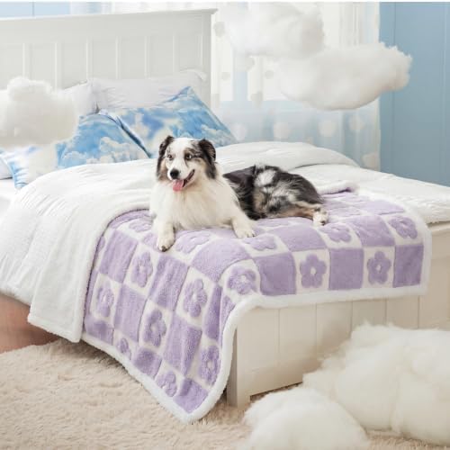 LE SURE Waterproof Dog Blankets for Large Dogs Cute Cozy 3D Jacquard,50x60 by Lesure