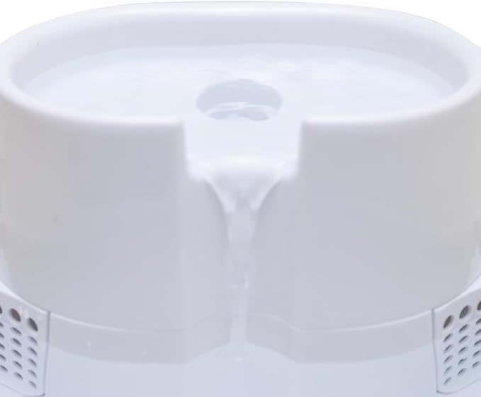 Dog Mate Large Multi-Level Pet Water Fountain (385) - Water Drinking Station for Dogs and Cats, Designed for Easy Hydration, 200 fl. oz. Capacity, White