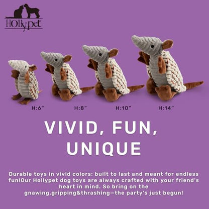 Hollypet Armadillo Squeaky Puppy Dog Toys for Small Medium Dogs, 8" - Image 2