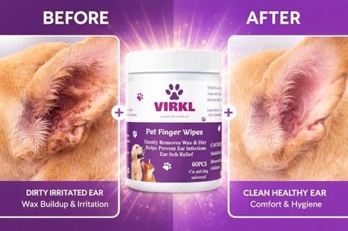 Pet Finger Wipes for Dogs & Cats – Ear, Eye and Teeth Cleaning Wipes – Alcohol-Free, Fragrance-Free, Plant-Based Grooming Wipes for Sensitive Pets – 60 Count - Image 2