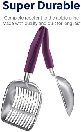 WePet Cat Litter Scoop, Aluminum Alloy Sifter, Kitty Metal Scooper, Deep Shovel, Long Handle, Poop Sifting, Kitten Pooper Lifter, Durable, Heavy Duty, for Litter Box - Image 5