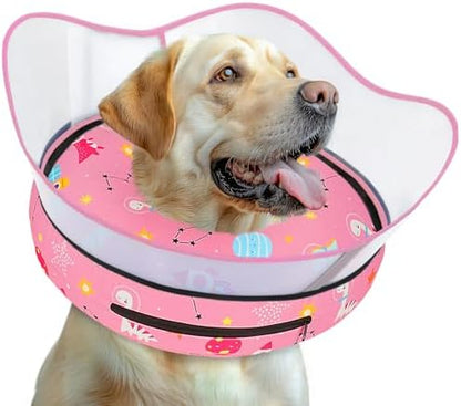 Elevated Inflatable Dog Cone Collar to Stop Licking, Doggie Donut Collar After Surgery, Soft Dog Cone Alternative for Small Medium Large Dogs by Toptakeit