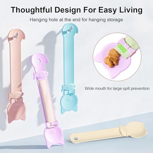 4PCS Cat Strip Feeder Spoons, Sliding Pet Treat Spoon Squeeze, Lickable Squeezable Creamy Treat, Wet Treats Dispenser, Cat Treat Spoon Squeeze, Fun Feeding for Pets, Beige/Blue/Purple/Pink - Image 3