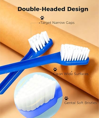 20Pack Double Headed Pet Toothbrush for Dogs & Cats - 10 Colors x 2 Pack Long Handle Dog Cat Dental Brushes with Soft Bristles - Bulk Value Pack for Multi-Pet Homes and Travel - Image 3