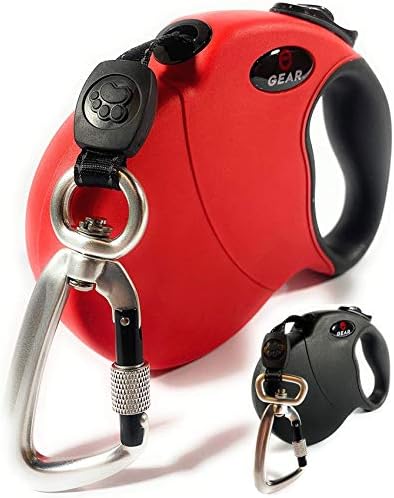 Enthusiast Gear Retractable Dog Leash for Large and Medium Dogs with Locking Carabiner | Heavy Duty 16 ft Strong Reflective Polyester Webbing, 1-Button Break & Lock, Anti-Slip Handle, Tangle Free by EnthusiastGear