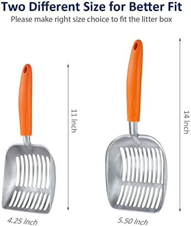 WePet Cat Litter Scoop, Aluminum Alloy Sifter, Kitty Metal Scooper, Deep Shovel, Long Handle, Poop Sifting, Kitten Pooper Lifter, Durable, Heavy Duty, for Litter Box - Image 3