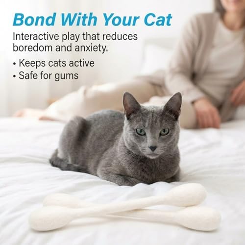 Glaciart One XXL Swabs Cat Toys with Catnip - 2 Pk | Durable for Chew, Cute Cat Toys Interactive Kitty for Boredom, Exercise, & Play | Filled w/Organic Catnip for Anxiety & as Digestive Aid - Image 5