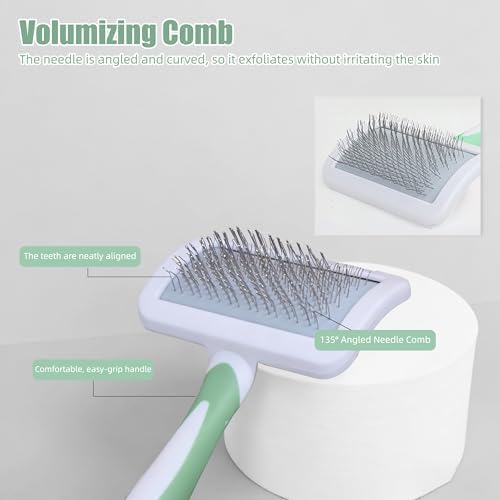Slicker Brush for Dogs & Pet Comb,Grooming Brush for Thick,Fluffy,Shedding Fur on Dogs and Cats Soft,Gentle Pins for Grooming - Image 6