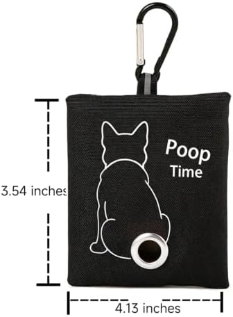 Black Leash Bag Holder Dog Poop Bag Holder with Clip (Black) - Image 2
