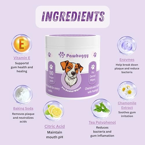 Dog & Cat Dental Finger Wipes, Fresh Breath, No Rinse, 100 Count - Image 6