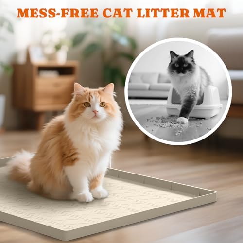 Pawtners Silicone Cat Litter Mat 34 x 22 in, Easy to Clean, 2 Pack - Image 2