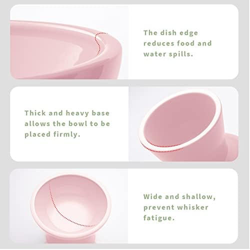 CEEFU 2-Pack Elevated Ceramic Cat Bowls Extra Wide for Food & Water - Image 4