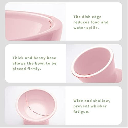 CEEFU 2-Pack Elevated Ceramic Cat Bowls Extra Wide for Food & Water - Image 4