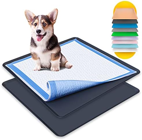 Dog Pee Pad Holder - Fits Up to 24” x 24” Pee Pad - 2 Pack - Black by Skywin