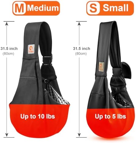 Tomkas Dog Sling Carrier for Small Dogs Puppy Carrier for Small Dogs (Black, for Pets Weight 2-7 lbs) - Image 7