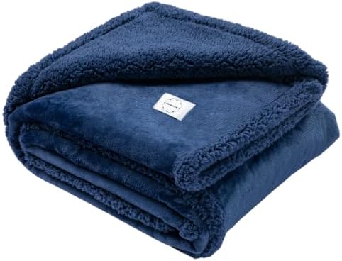Waterproof Dog Throw Blanket Reversible Pet Fleece Blankets Bed Cover Dark Blue Puppy Blankets Leakproof Sofa Couch Washable Cover Cat Pet Blanket for Warm-Navy Blue,S-40x28in by Unknown