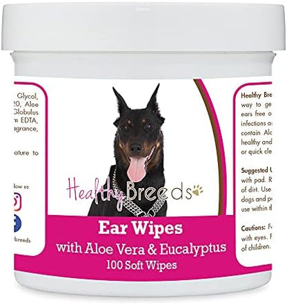 Healthy Breeds Beauceron Ear Cleaning Wipes with Aloe & Eucalyptus for Dogs 100 Count by HealthyBreeds