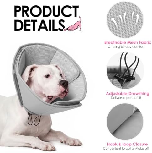 AOFITEE Soft Dog Cone, Adjustable Cones for Dogs After Surgery - Image 4